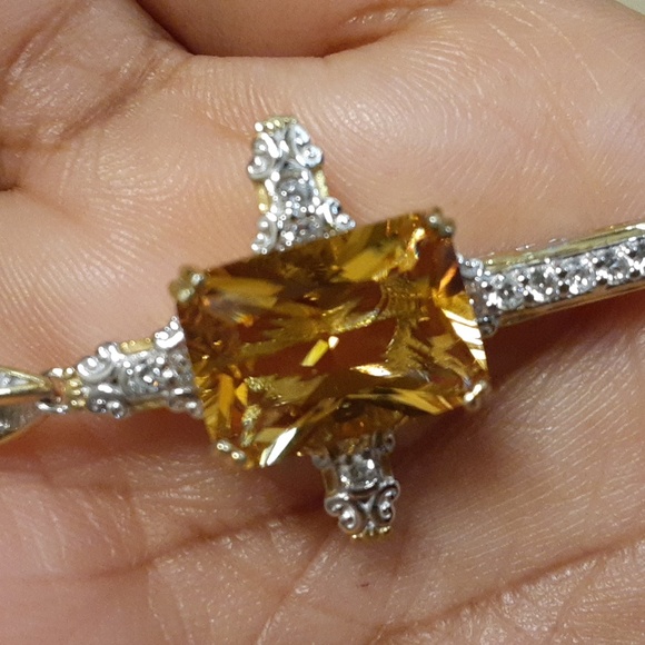 925 Genuine Fire Citrine and Untreated White Zircons.PRICE IS FIRM. - Picture 13 of 17